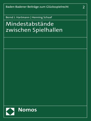 cover image of Mindestabstände zwischen Spielhallen